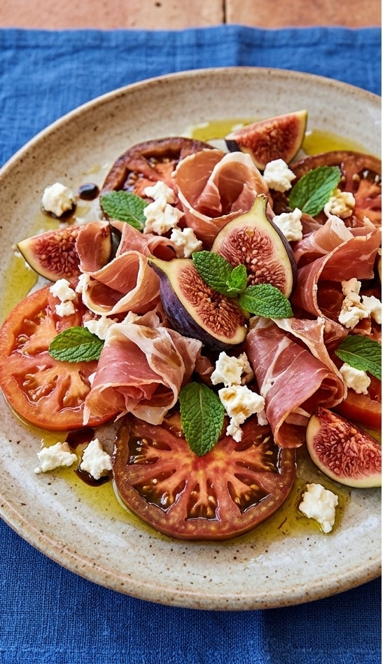 Ensalada de Tomates con Higos y Jamón Serrano